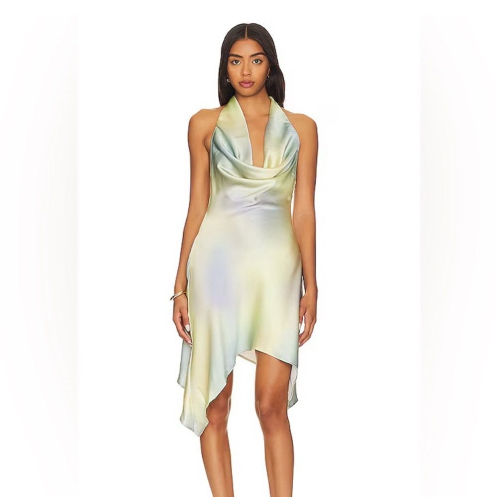 REVOLVE x WeWoreWhat Asymmetrical Muticolored Cowl Neck Dress